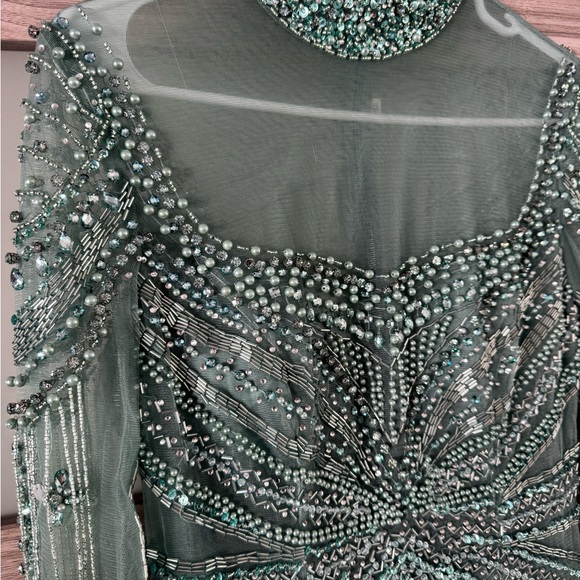 Beautiful Dubai turquoise/blue dress size 10 - Picture 4 of 12